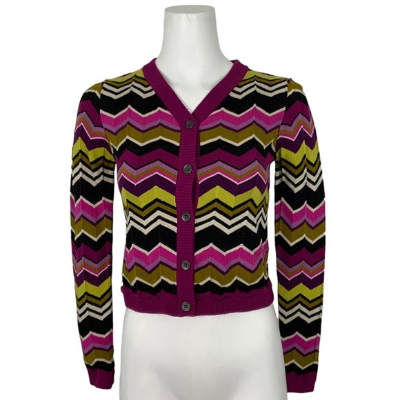 Missoni For Target Long Sleeve Chevron Stripe Cardigan Girls Size Large - Picture 1 of 5